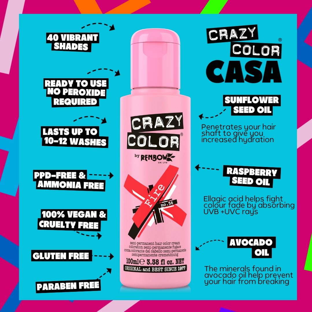 Crazy Color Semi-Permanent Hair Color Cream 100ml - KOOS • alles voor de kapper - Crazy Color - Semi-permanente kleuring