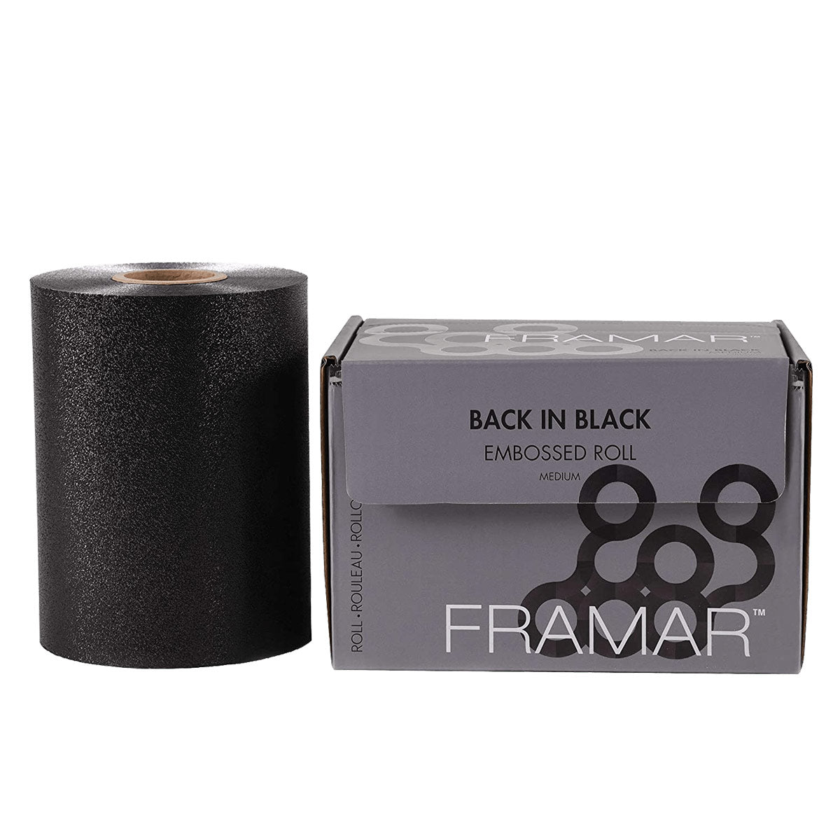 Framar Alufolienrückseite in Schwarz geprägt, mittelgroß, 100 m
