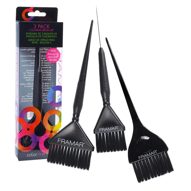 Framar Pinselset Schwarz 3-teilig