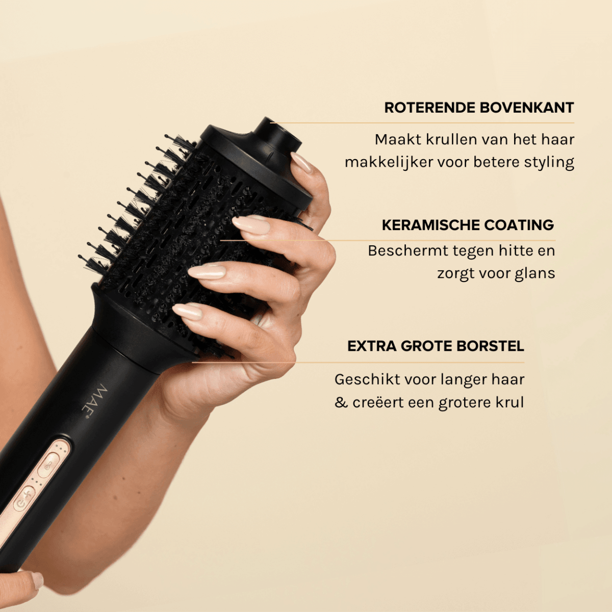 MAE Grote Volume Borstel - Koosvanderbeek.nl - MAE - Haarborstels