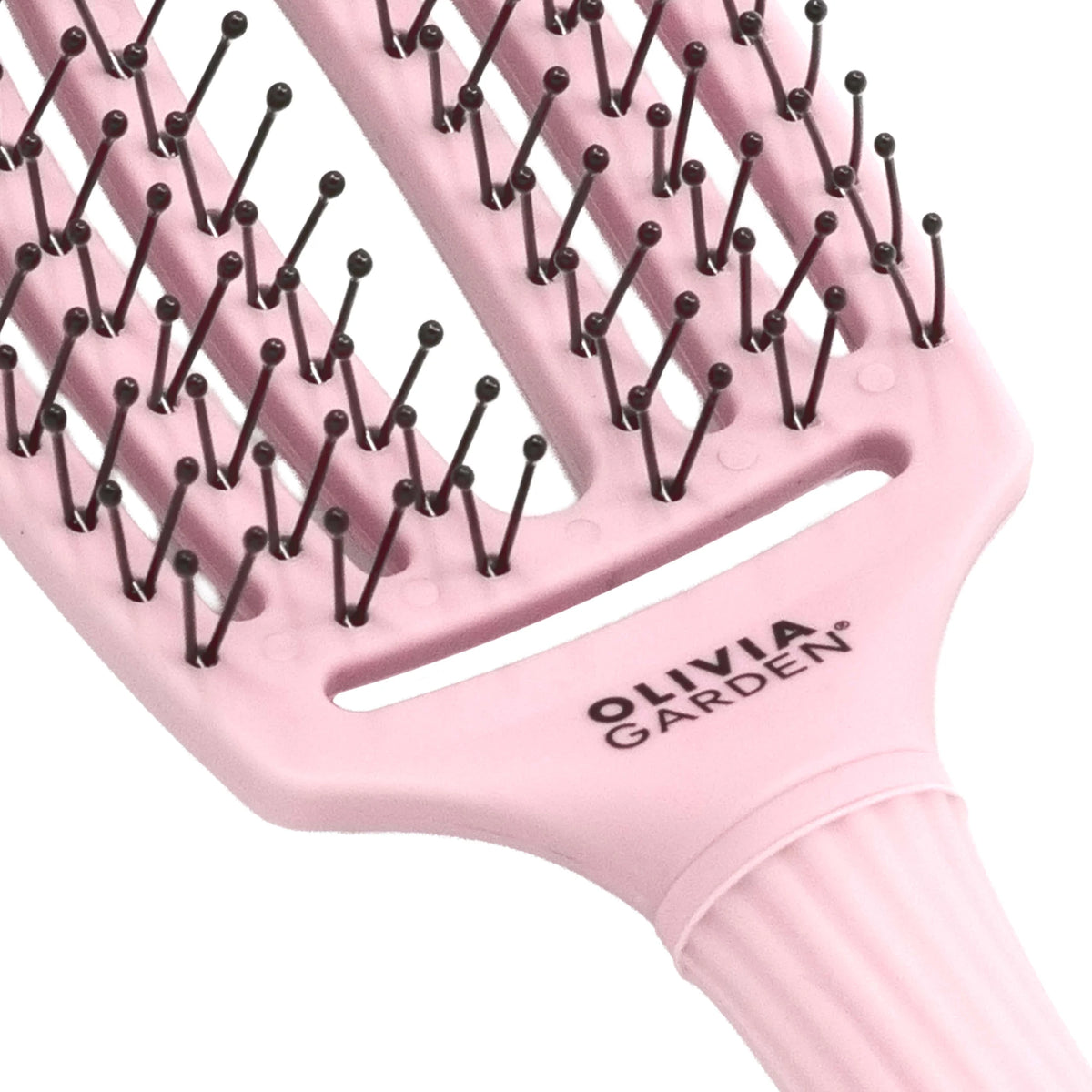 Olivia Garden Fingerbrush M Double Bristles Pastel Pink - KOOS • alles voor de kapper - Olivia Garden - Haarborstels