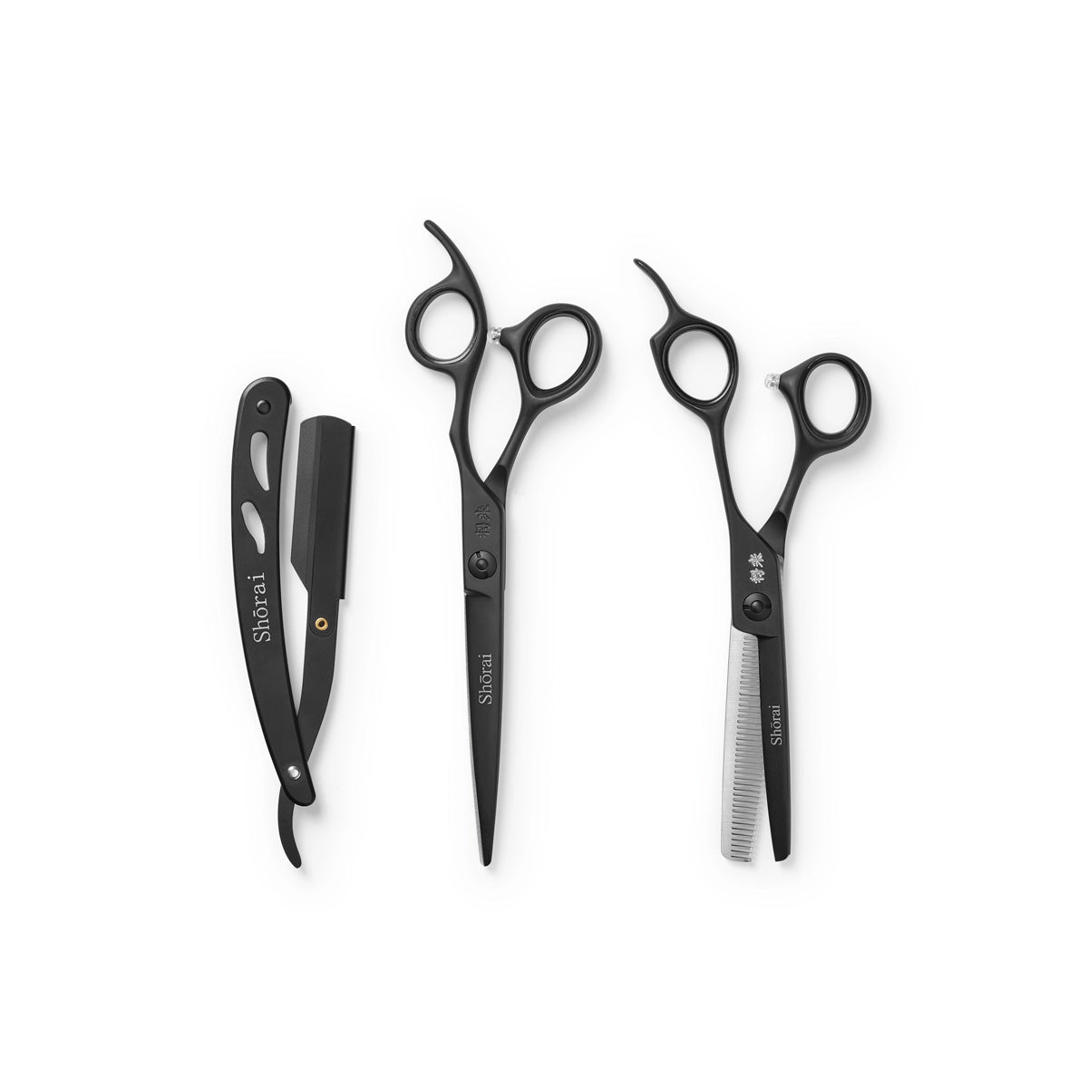 Shorai BC Schaar Set Matt Black – professionele kappersscharen voor barbers en stylisten