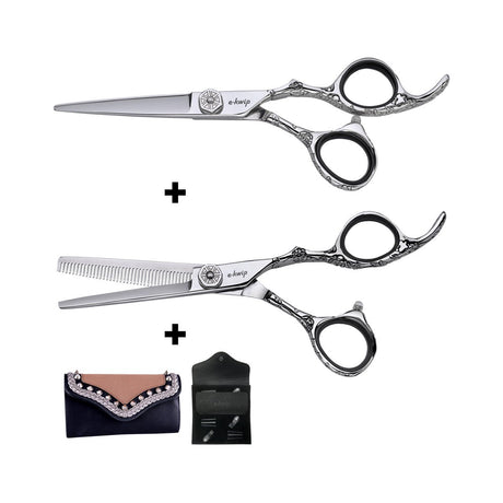 E-Kwip Schaar Set Flower + Gratis Vienna Tooltas - KOOS • alles voor de kapper - E-Kwip - Kappersschaar
