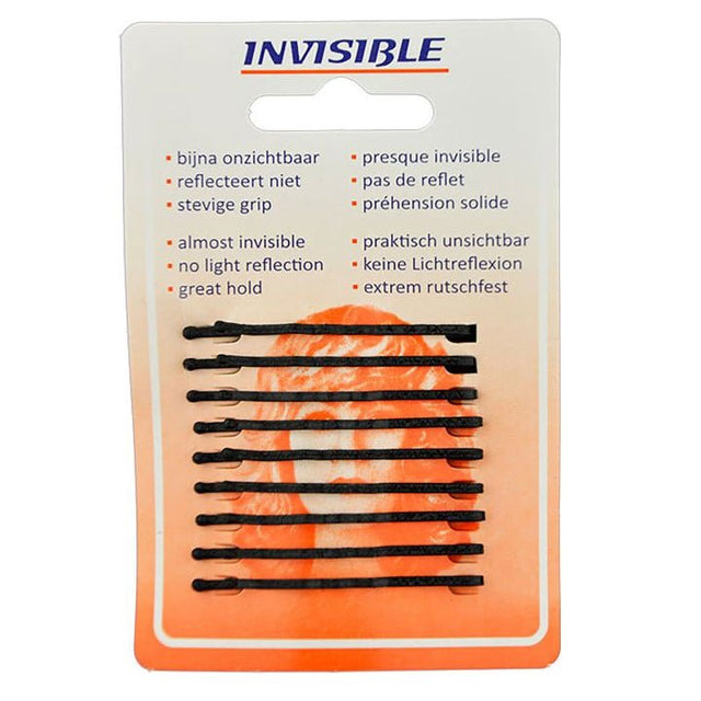 Invisible Haarschuifjes 5cm Kort Zwart Kaartje - KOOS • alles voor de kapper - Invisible - Schuifjes & spelden