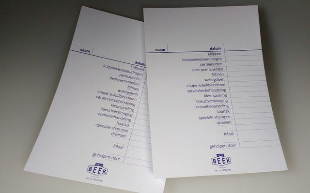 KvdB Afrekenbonboekjes 100 vel - KOOS • alles voor de kapper - KOOS - Planners