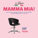 Luca Rossini Kappersstoel Elena Zwart - MAMMA MIA - KOOS • alles voor je haar