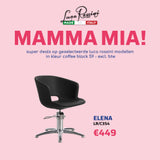 LR Kappersstoel Elena Zwart - MAMMA MIA - KOOS • alles voor de kapper - Luca Rossini - Kappersstoel
