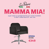 Luca Rossini Kappersstoel Opera Zwart - MAMMA MIA - KOOS • alles voor je haar