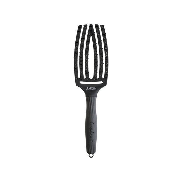 Olivia Garden Fingerbrush Double Bristles M Zwart - Koosvanderbeek.nl - Olivia Garden - Ontwarborstels