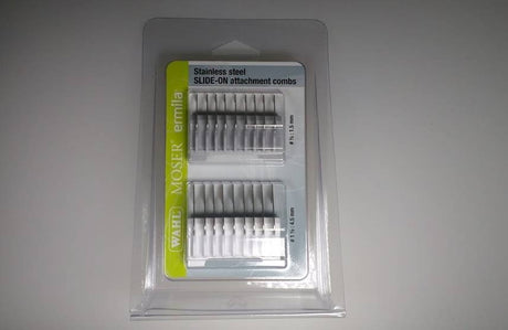 Opschuifkamset Metaal 1233-7180 1,5 En 4,5 mm - KOOS • alles voor de kapper - Moser - Opzetkammen