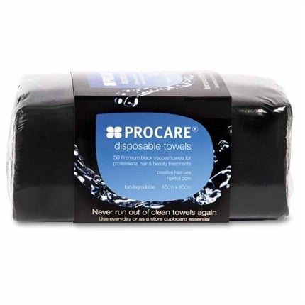 Procare Procare Wegwerp Handdoek Zwart 40x80cm 50 st