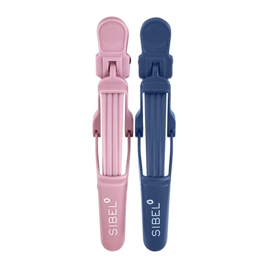 Sibel Gator Clips 2x9cm Blauw + 2x11cm Roze - KOOS • alles voor de kapper - Sibel - Verdeelklemmen