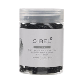 Sibel Haarelastiekjes Kyra Zwart 45mm 50st - KOOS • alles voor de kapper - Sibel - Elastiekjes
