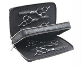 Sibel Wallet 6 Zwart Tasje In Matte Kroko Vr 6 Scharen - KOOS • alles voor de kapper - Sibel - Etuis