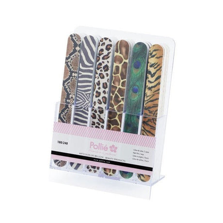 Vijl display 48x 180/240 dierenprint - KOOS • alles voor de kapper - Eurostil - Nagelvijlen