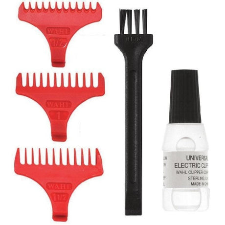 Wahl Opzetkamset Detailer T-Wide 38mm 3st Rood - KOOS • alles voor de kapper - Wahl - Opzetkammen